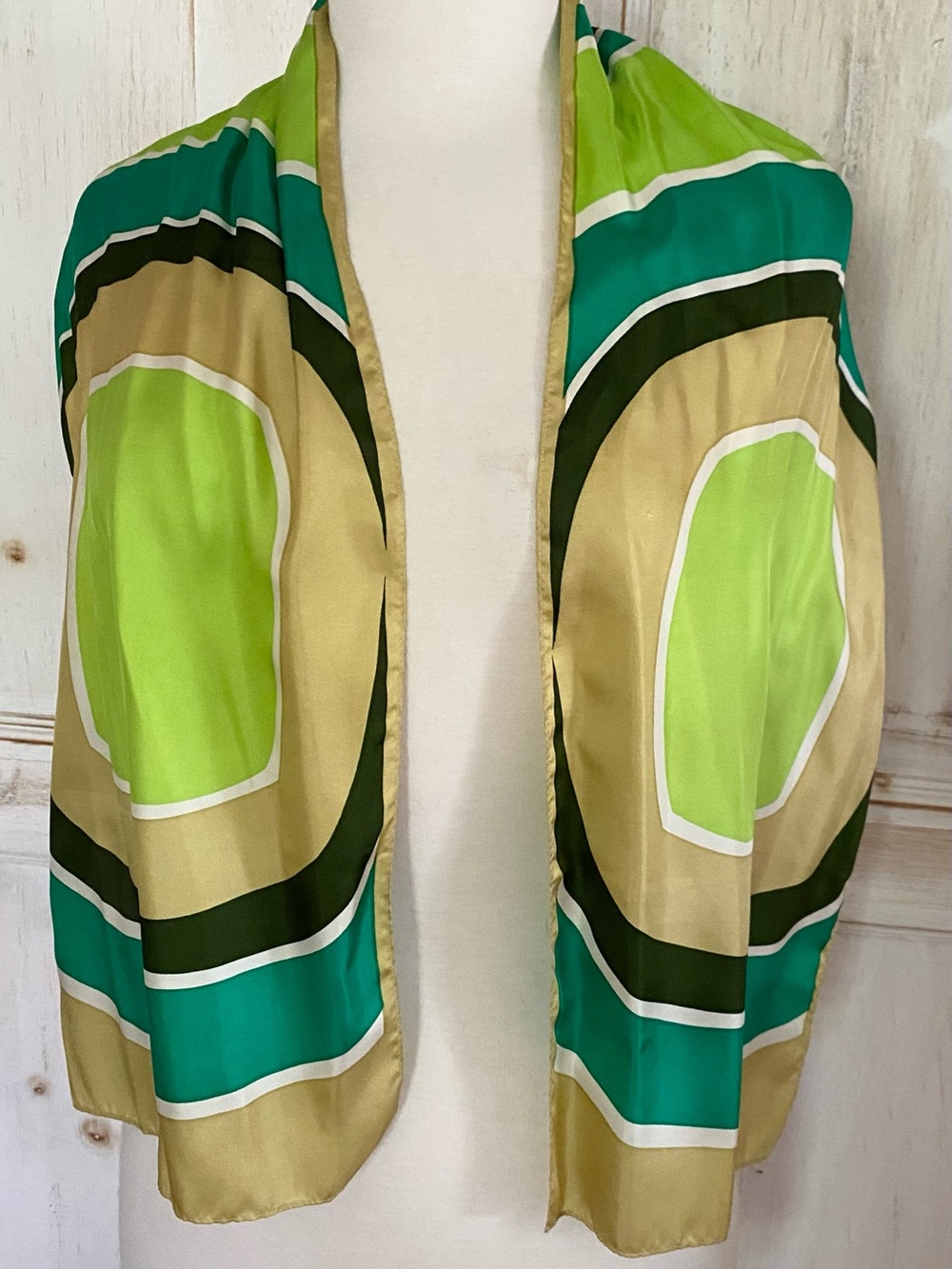 Vintage 100% Silk Scarf Abstract Design - Picture 8 of 10